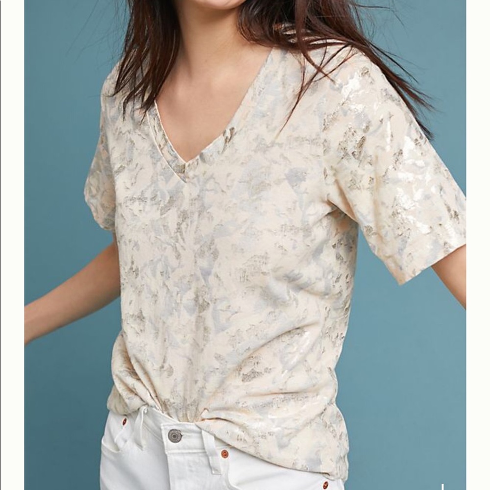 Sol Angeles x Anthropologie Foiled Floral Tee (M)